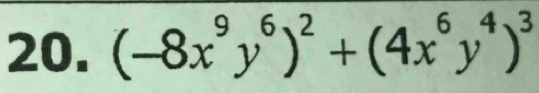 (-8x^9y^6)^2+(4x^6y^4)^3