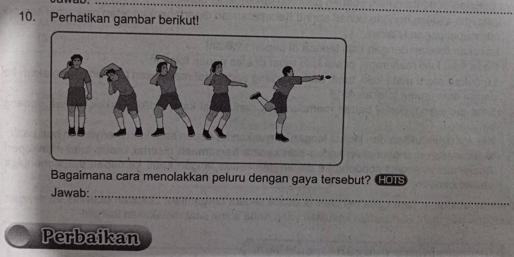 Perhatikan gambar berikut! 
Bagaimana cara menolakkan peluru dengan gaya tersebut? HOTS 
Jawab:_ 
Perbaikan