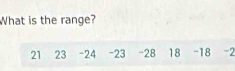 What is the range?
21 23 -24 -23 -28 18 -18 -2