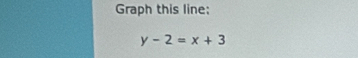 Graph this line;
y-2=x+3