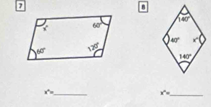 7
8
x°= _
x^n= _