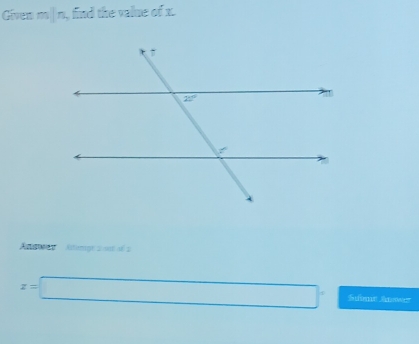 Given m/n , find the value of x.
y  Asterge 2a of 2
z=□° Suome Anwer