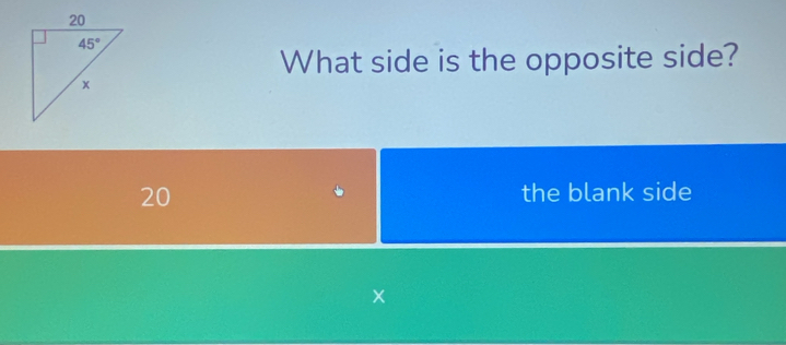 What side is the opposite side?
20 the blank side