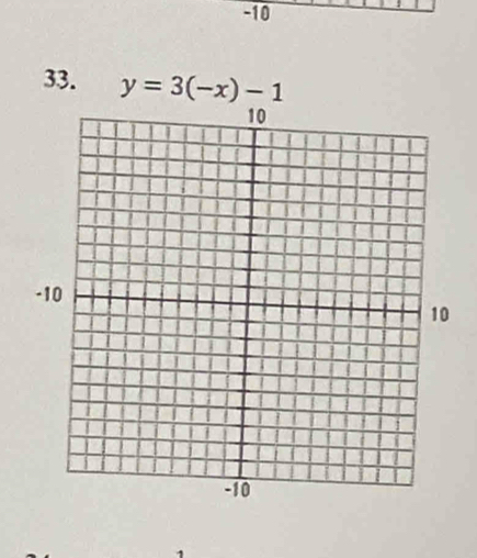 -10
33. y=3(-x)-1
1