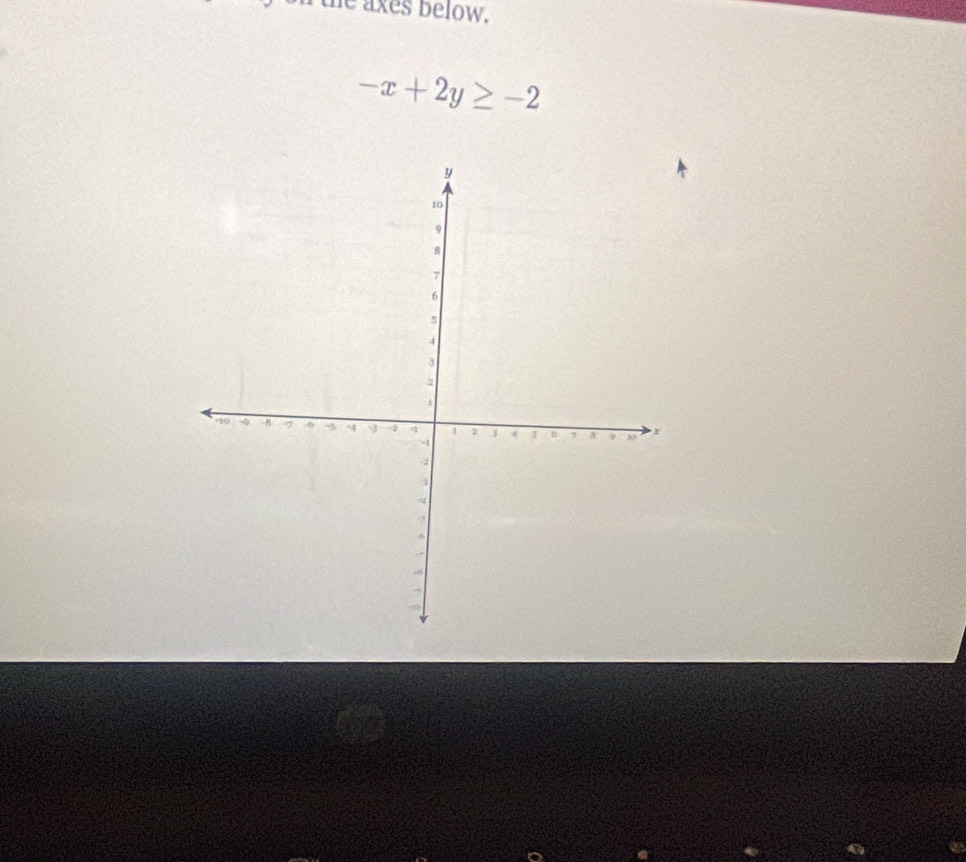 te axes below.
-x+2y≥ -2