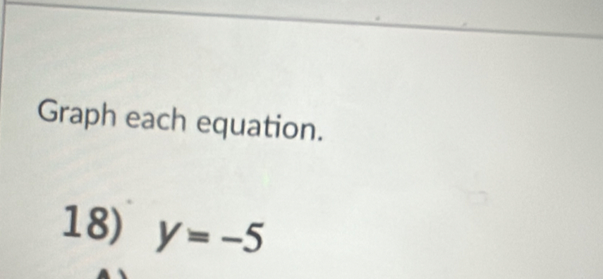 Graph each equation. 
18) y=-5