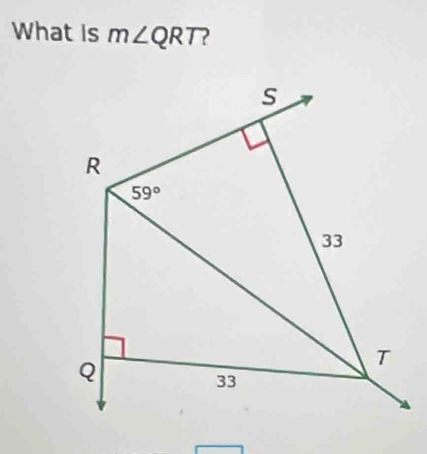 What is m∠ QRT