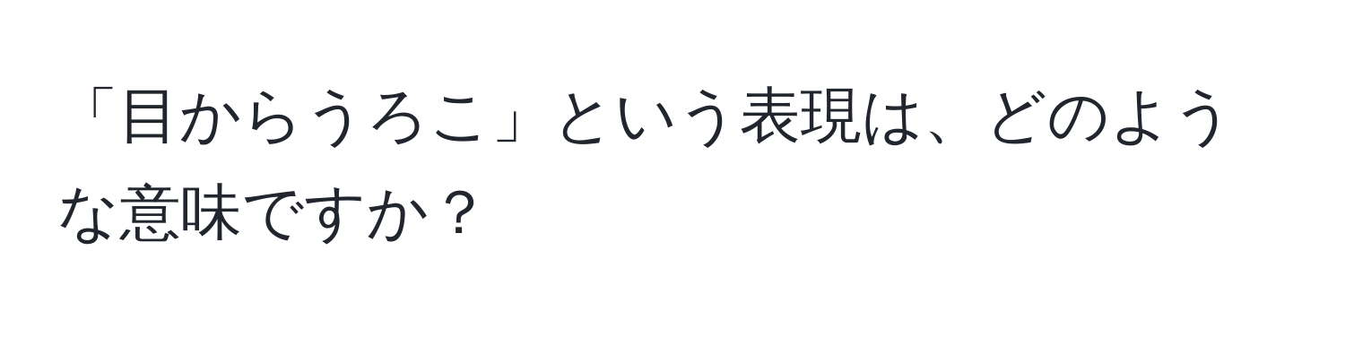 「目からうろこ」という表現は、どのような意味ですか？