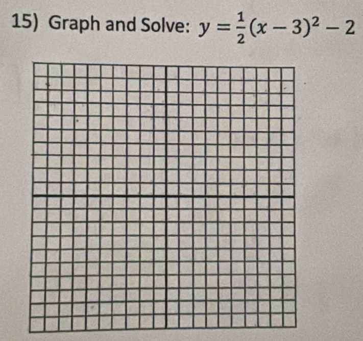 Graph and Solve: y= 1/2 (x-3)^2-2