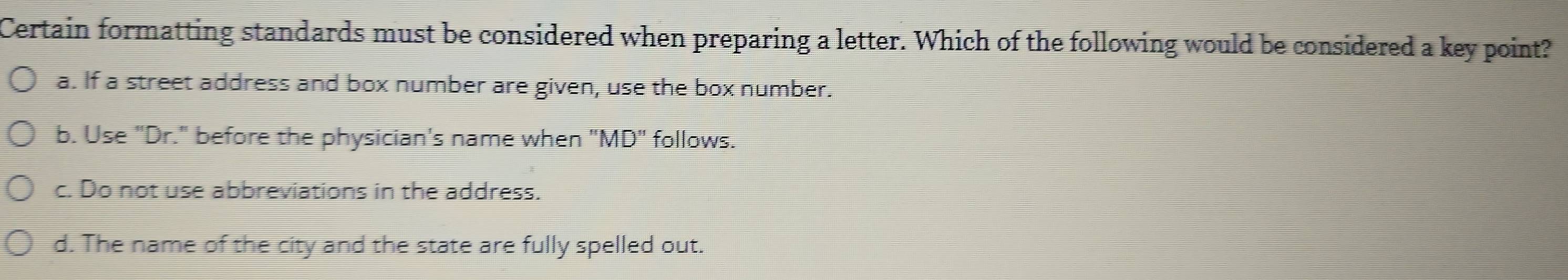 Solved: Certain formatting standards must be considered when preparing ...