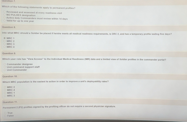 Solved: Which of the following statements apply to permanent profiles ...