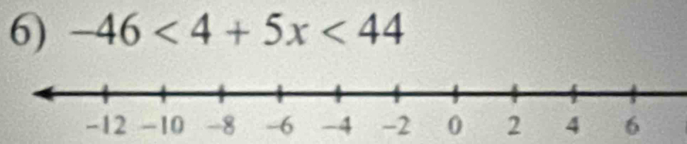 -46<4+5x<44</tex>