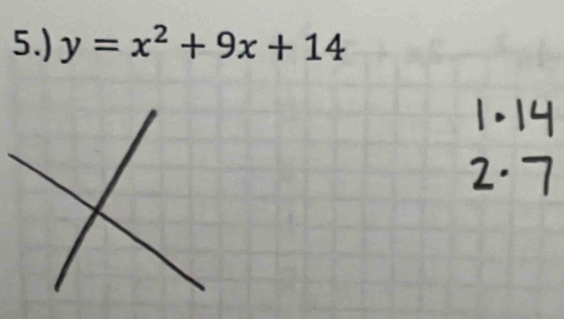 5.) y=x^2+9x+14