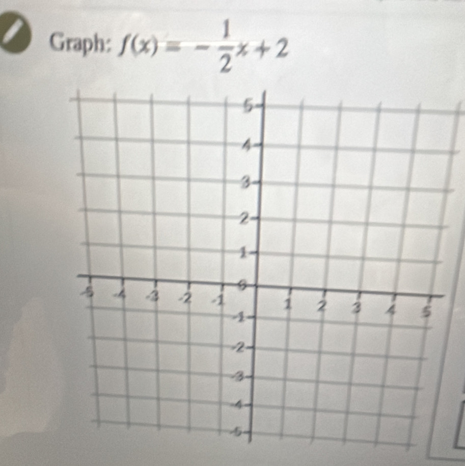 Graph: f(x)=- 1/2 x+2