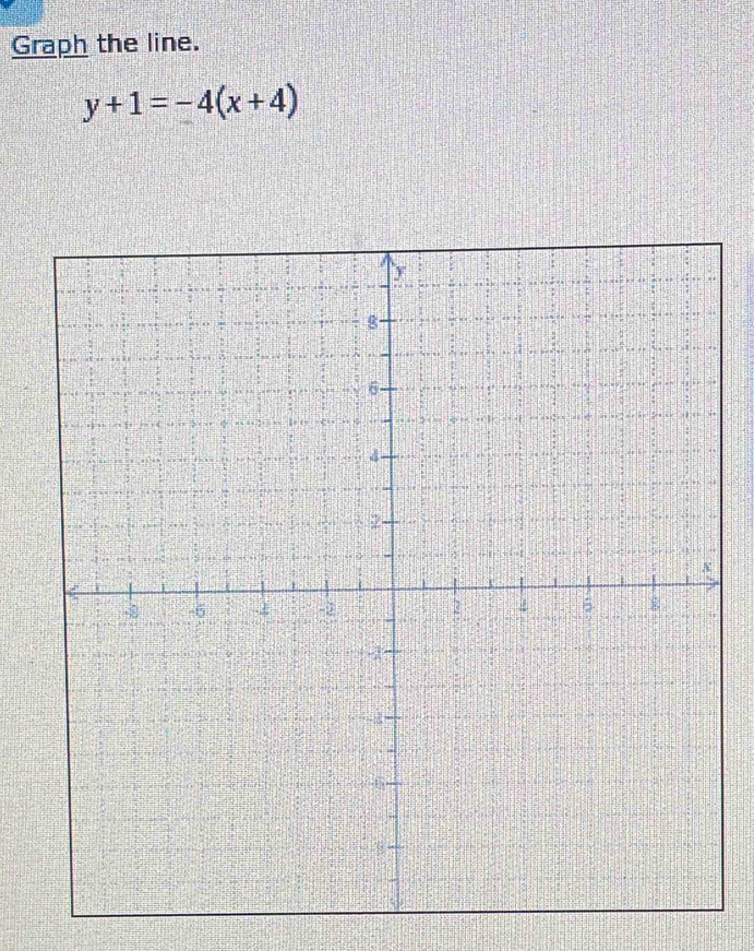 Graph the line.
y+1=-4(x+4)