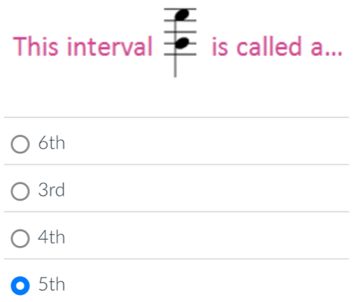 This interval is called a...
6th
3rd
4th
5th