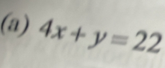 4x+y=22