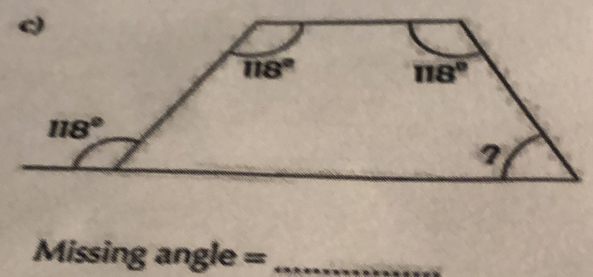 Missing angle = _