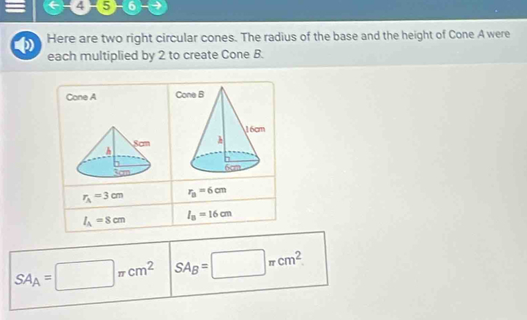 Solved: 4-(5)-6 Here are two right circular cones. The radius of the ...