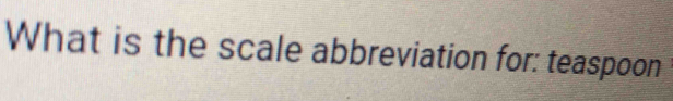 What is the scale abbreviation for: teaspoon