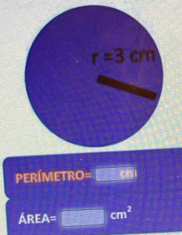 PERÍMETRO= ^3=a
Áre A= =□ cm^2