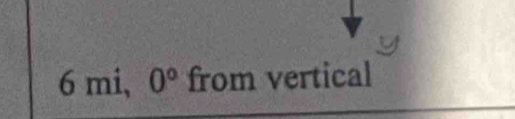 6 mi, 0° from vertical