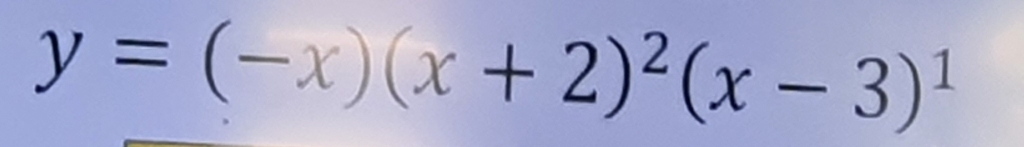 y=(-x)(x+2)^2(x-3)^1