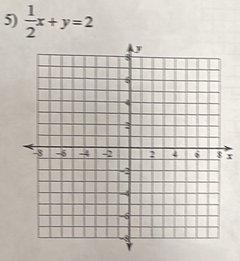  1/2 x+y=2
x