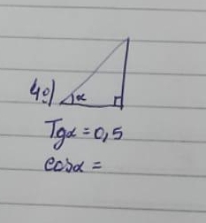 4:1
Tgalpha =0.5
cos alpha =