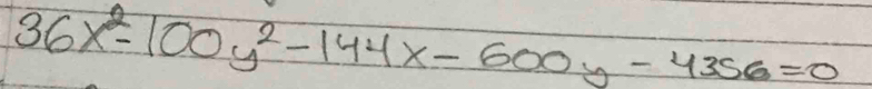 36x^2-100y^2-144x-600y-4356=0