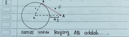 rumus untuk Paryang AB adalah. . .