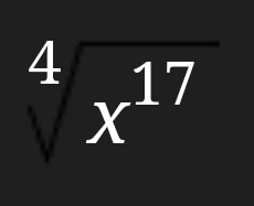 sqrt[4](x^(17))