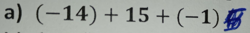 (-14)+15+(-1)