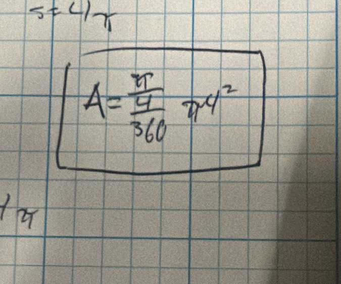 s=4 T
A=frac  π /4 360π 4^2