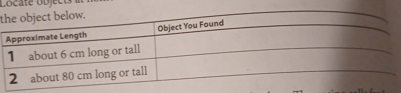 Locate object
t