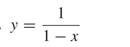 y= 1/1-x 