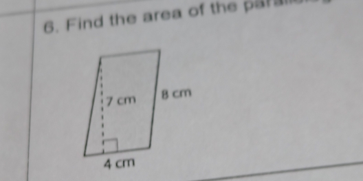 Find the area of the par