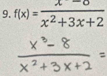 f(x)= (x-0)/x^2+3x+2 