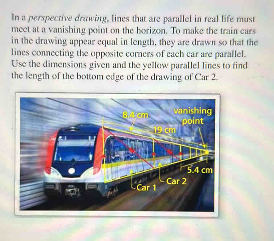 In a perspective drawing, lines that are parallel in real life must ...