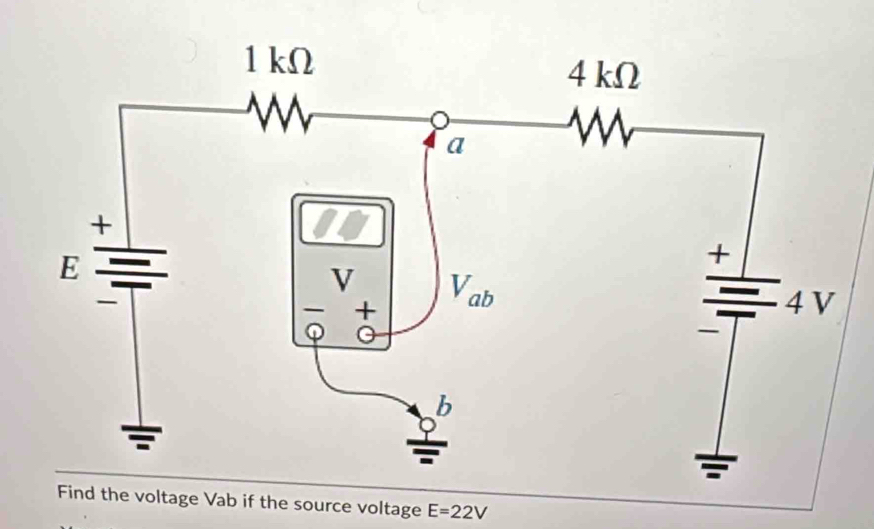 if the source voltage E=22V