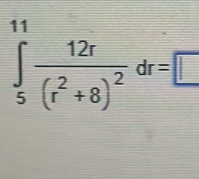 square
∈t _5frac 12r(r^2+8)^2dr=□