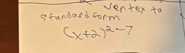 ventex to 
sfandard form
(x+2)^2-7