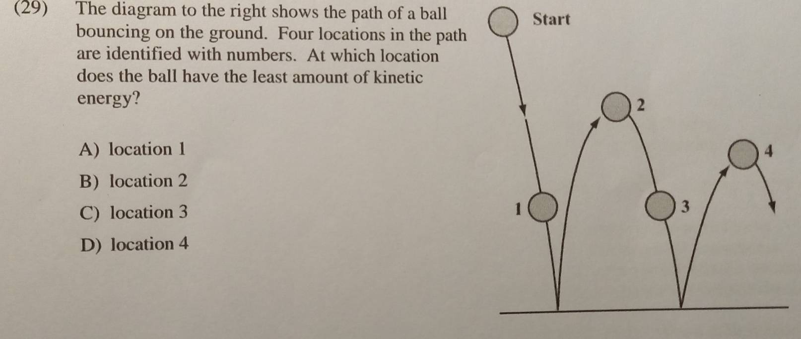 Risolto:(29) The diagram to the right shows the path of a ball bouncing ...