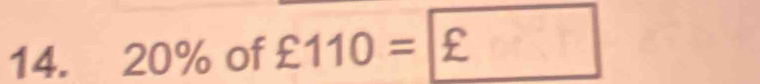 20% of £110=| £