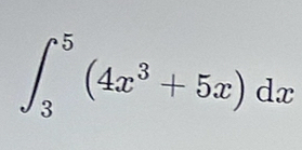 ∈t _3^(5(4x^3)+5x)dx