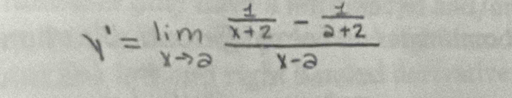 y'=lim _xto 2frac  1/x+2 - 1/2+2 x-2