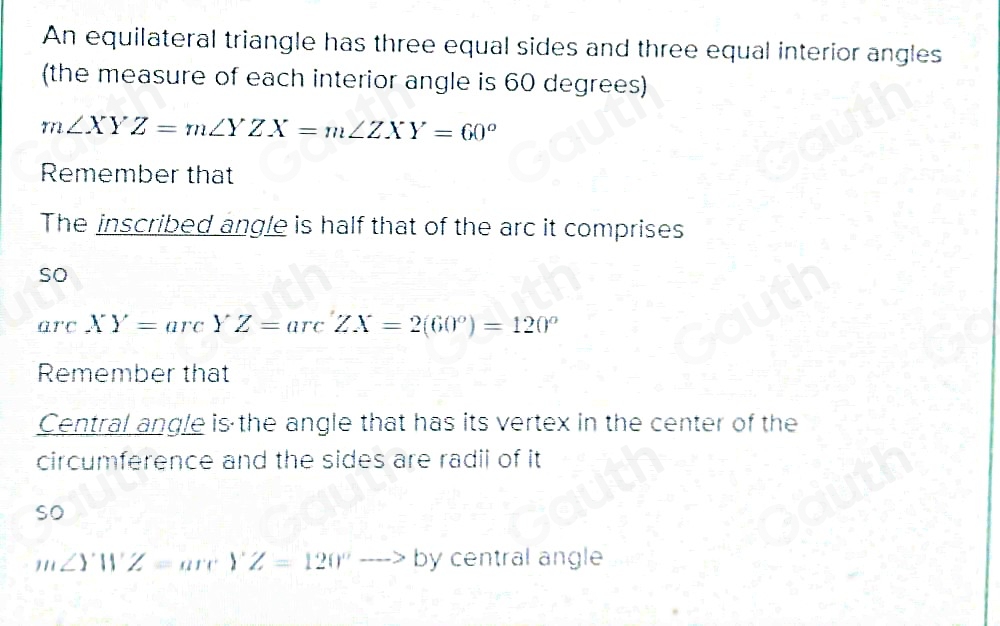 Solved: Triangle XYZ is equilateral with vertices located on Which ...