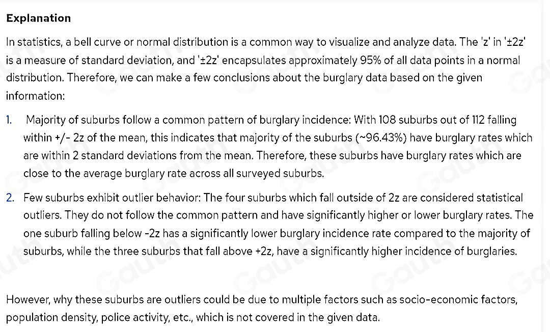 Solved: 2 (SO3, AC5) You collected data on the incidence of burglaries ...