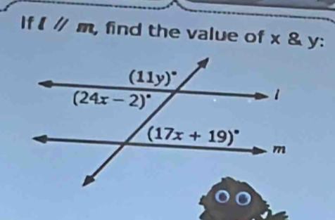 If I / m, find the value of x & y: