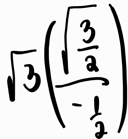 sqrt(3)(frac sqrt(frac 3)2- 1/2 )